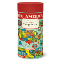 Cavallini PZL/USA Puzzle 1000 pc see America