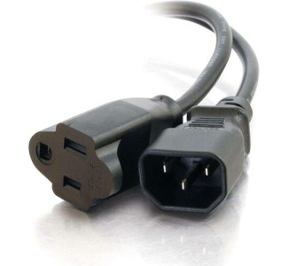 C2G 1ft Monitor Power Cord - 18 AWG - IEC320C14 to NEMA 5-15R