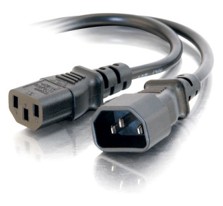 C2G 2ft 18 AWG Computer Power Extension Cord (IEC320C14 to IEC320C13)