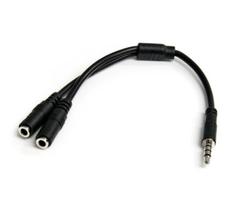 StarTech.com Headset adapter for headsets with separate headphone / microphone plugs - 3.5mm 4 position to 2x 3 position 3.5mm M/F