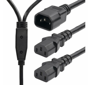 StarTech.com 6ft (1.8m) Power Cord Splitter, IEC 60320 C14 to 2x C13 AC Power Cable, 10A 250V, 18AWG, UL Listed Components