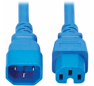 Tripp Lite series Power Cord C14 to C15 - Heavy-Duty, 15A, 250V, 14 AWG, 10 ft. (3.1 m), Blue