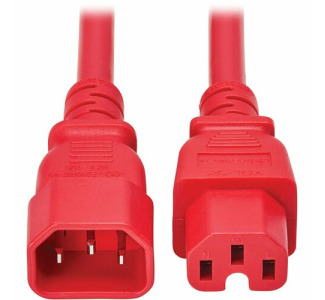 Tripp Lite series Power Cord C14 to C15 - Heavy-Duty, 15A, 250V, 14 AWG, 10 ft. (3.1 m), Red