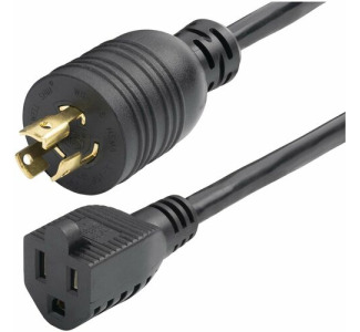 StarTech.com 1ft (30cm) Heavy Duty Power Cord, Twist-Lock NEMA L5-15P to NEMA 5-15R, 15A 125V, 14AWG, UL Listed Components