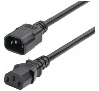 StarTech.com 1ft (0.3m) Power Extension Cord, IEC 60320 C14 to C13 PDU Power Cord, 10A 250V, 18AWG, UL Listed Components