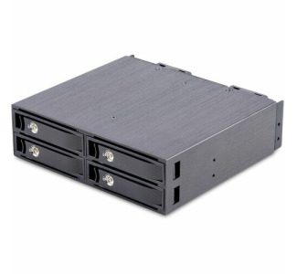 StarTech.com 4-Bay Backplane for U.2 Drives, Fits in a 5.25inch Bay, Mobile Rack for 2.5inch U.2 (SFF-8639) NVMe HDD/SSDs, Removable Trays