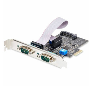 StarTech.com 2-Port Serial PCIe Card, Dual-Port RS232/RS422/RS485 Card, 16C1050 UART, ESD Protection, Windows/Linux, TAA-Compliant