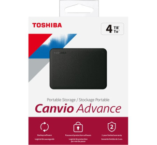 Toshiba Canvio Advance HDTCA40XK3CA 4 TB Portable Hard Drive - External - Black