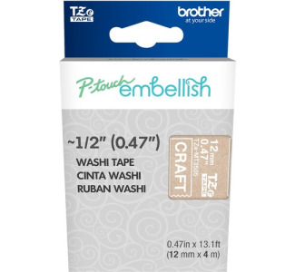 Brother P-touch Embellish White on Craft Washi Tape 12mm (~1/2