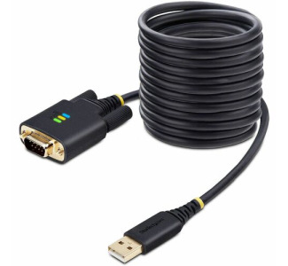 StarTech.com 10ft (3m) USB to Serial Adapter Cable, COM Retention, FTDI, DB9 RS232, Interchangeable DB9 Screws/Nuts, Windows/macOS/Linux