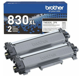 Brother Genuine TN830XL 2PK High Yield Black Toner Cartridge Twin-Pack