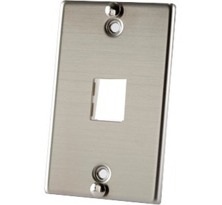 Ortronics TracJack Stainless Steel Wall Phone Plate with Mounting Studs