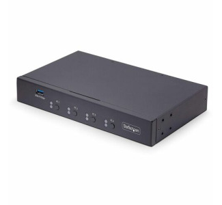 StarTech.com 4-Port KM Switch with Mouse Roaming, USB 3.0 Keyboard/Mouse Switcher for 4 Computers, 3.5mm and USB Audio, TAA Compliant