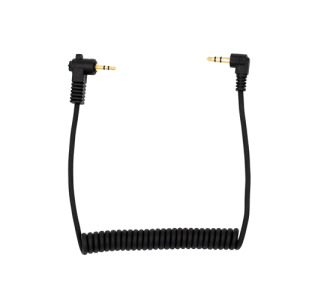 Audio Cable 2.5mm TRS male right angle - 3.5mm TRS male right angle - coiled