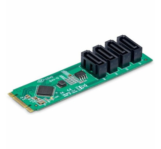 StarTech.com 4-Port M.2 to SATA Adapter Card, M.2 PCIe 3.0 to SATA HDD/SSD Expansion Card for Windows/macOS/Linux