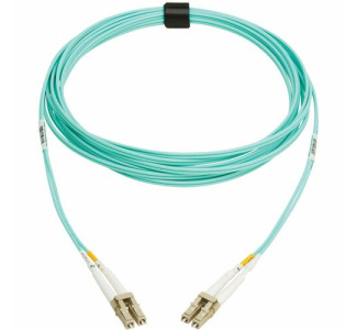 Eaton Tripp Lite Series 10Gb/40Gb/100Gb Duplex Multimode 50/125 OM4 LSZH Fiber Patch Cable (LC/LC), Aqua, 5M (16.4 ft.), TAA