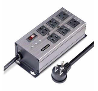 StarTech.com 6-Outlet Industrial Power Strip 125V/15A, EMI/RFI Isolation, Surge Protection, Mountable PDU, 8ft NEMA 5-15P Cord, UL Listed