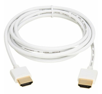 Eaton Tripp Lite Series Slim High-Speed HDMI Cable with Ethernet and Digital Video with Audio, UHD 4K 60 Hz (M/M), White, 6 ft. (1.8 m)
