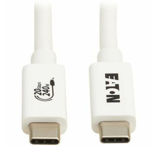 Eaton Tripp Lite Series USB4 20Gbps Cable (M/M) - USB-C, 4K 60 Hz, 240W PD Charging, White, 2 m (6.6 ft.)