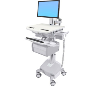 Ergotron StyleView Electric Lift Cart with LCD Pivot, LiFe Powered, 1 Tall Drawer (1x1)