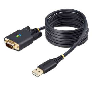StarTech.com 6.6ft (2m) USB to Serial Adapter Cable, COM Retention, FTDI, DB9 RS232, Interchangeable DB9 Screws/Nuts, Windows/macOS/Linux