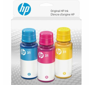 HP 31 Color Original Ink Bottle Combo 3-Pack, 9C228AN