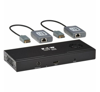 Eaton Tripp Lite Series 2-Port DisplayPort to DisplayPort Splitter/Extender Kit over Cat6, MST Hub, 8K/4K 60 Hz, DP 1.4, Up to 230 ft. (70 m), TAA