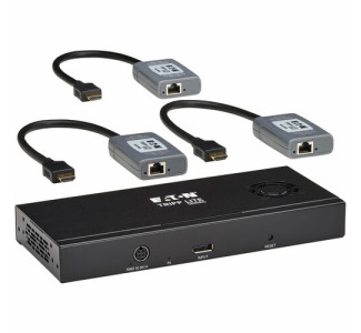 Eaton Tripp Lite Series 3-Port DisplayPort to HDMI Splitter/Extender Kit over Cat6, MST Hub, 8K/4K 60 Hz, DP 1.4, Up to 230 ft. (70 m), TAA