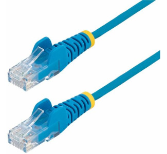 StarTech.com 25ft Blue Slim CAT6 Ethernet Cable, Slim Snagless RJ45, UTP, LSZH, 28AWG Bare Copper, Slim Network Patch Cord, Fluke Tested