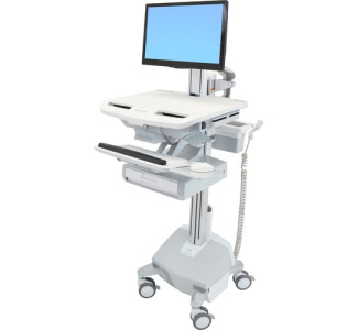 Ergotron StyleView Electric Lift Cart with Pivot, LiFe Powered, 1 Drawer (1x1)