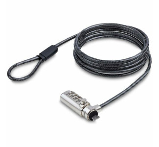 StarTech.com Slim Lock K-Slot Compatible, 6.6ft (2m) Combination Locking Cable, Desk Anti-Theft Security For Laptop/Notebook Computer
