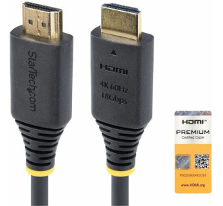 StarTech.com 10ft (3m) Premium Certified High Speed HDMI Cable, 4K 60Hz/1440p 144Hz, 18Gbps, UHD HDMI 2.0 Cord, TPE Jacket