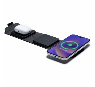 mophie snap+ multi-device travel charger - universal wireless charger for AirPods, Apple Watch, iPhones, & Qi-enabled devices - wireless charging hub