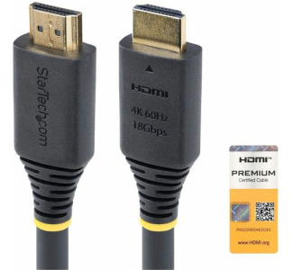 StarTech.com 25ft (7.6m) Premium Certified High Speed HDMI Cable, 4K 60Hz/1440p 144Hz, 18Gbps, UHD HDMI 2.0 Cord, TPE Jacket