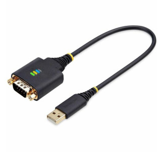 StarTech.com 1ft (30cm) USB to Serial Adapter Cable, COM Retention, FTDI, DB9 RS232, Interchangeable DB9 Nuts/Screws, Windows/macOS/Linux