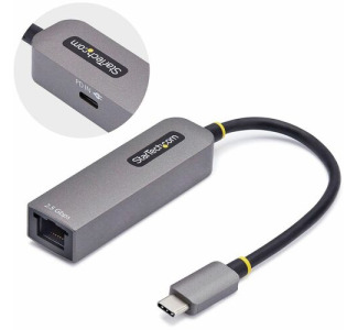 StarTech.com 2.5GbE USB-C to Ethernet Adapter, 100W PD Pass-Through, NBASE-T NIC, USB 3.0 Type-C 2.5/1G Multi Speed Network, USB 3.1 RJ45