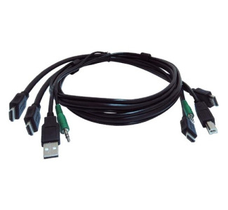Black Box Secure KVM Cable - Each end (1) USB, (1) or (2) HDMI, (1) 3.5mm Audio