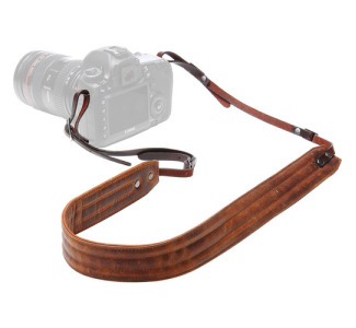 Leather Presidio Camera Strap Antique Cognac