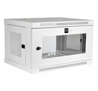 Eaton Tripp Lite Series SmartRack 6U Low-Profile Switch-Depth Wall-Mount Mini Rack Enclosure, Clear Acrylic Window, White