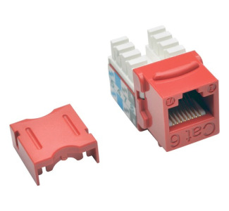 Eaton Tripp Lite Series Cat6/Cat5e 110 Style Punch Down Keystone Jack - Red, 25-Pack, TAA