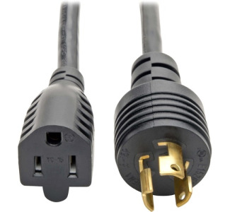 Eaton Tripp Lite Series Power Cord Adapter, NEMA 5-15R to NEMA L5-15P - Heavy-Duty, 15A, 120V, 14 AWG, 1 ft. (0.31 m), Black