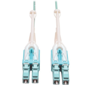 Eaton Tripp Lite Series 10Gb/40Gb/100Gb Duplex Multimode 50/125 OM3 LSZH Fiber Patch Cable with Push/Pull Tab Connectors (LC/LC), Aqua, 2M (6.6 ft.)