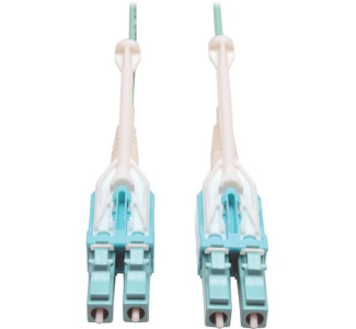 Eaton Tripp Lite Series 10Gb/40Gb/100Gb Duplex Multimode 50/125 OM3 LSZH Fiber Patch Cable with Push/Pull Tab Connectors (LC/LC), Aqua, 3M (9.8 ft.)