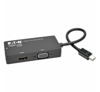 Eaton Tripp Lite Series Keyspan Mini DisplayPort to VGA/DVI/HDMI All-in-One Video Converter Adapter, 4K 30Hz HDMI, DP1.2, Black, 6-in. (15.24 cm)