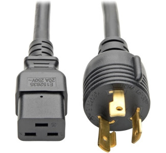 Eaton Tripp Lite Series Power Cord, C19 to NEMA L6-30 - Heavy-Duty, 20A, 100-250V, 12 AWG, 12 ft. (3.66 m), Black