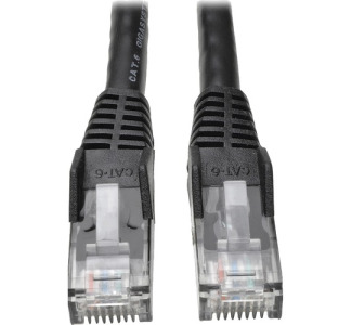 Eaton Tripp Lite Series Cat6 Gigabit Snagless Molded (UTP) Ethernet Cable (RJ45 M/M), PoE, Black, 50 ft. (15.24 m)