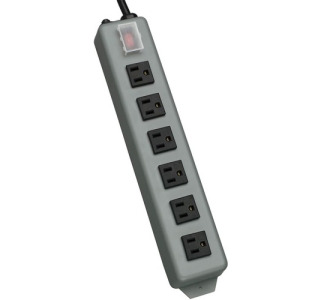 Tripp Lite by Eaton Industrial Power Strip, 6 Right-Angle Outlets, 15 ft. (4.6 m) Cord, Mounting Tabs