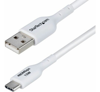 StarTech.com 10ft (3m) USB-A to USB-C Charging Cable, Charge & Sync, 3A, USB 2.0, TPE Jacket - White USB Charging Cord