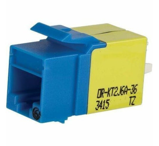 Ortronics Category 6a Keystone Jack, Lacing Cap Termination, Blue, 25 pack