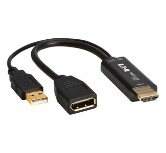 Eaton Tripp Lite Series HDMI to DisplayPort Active Converter (M/F) with USB Power, 4K 60 Hz, 7 in. (18 cm)